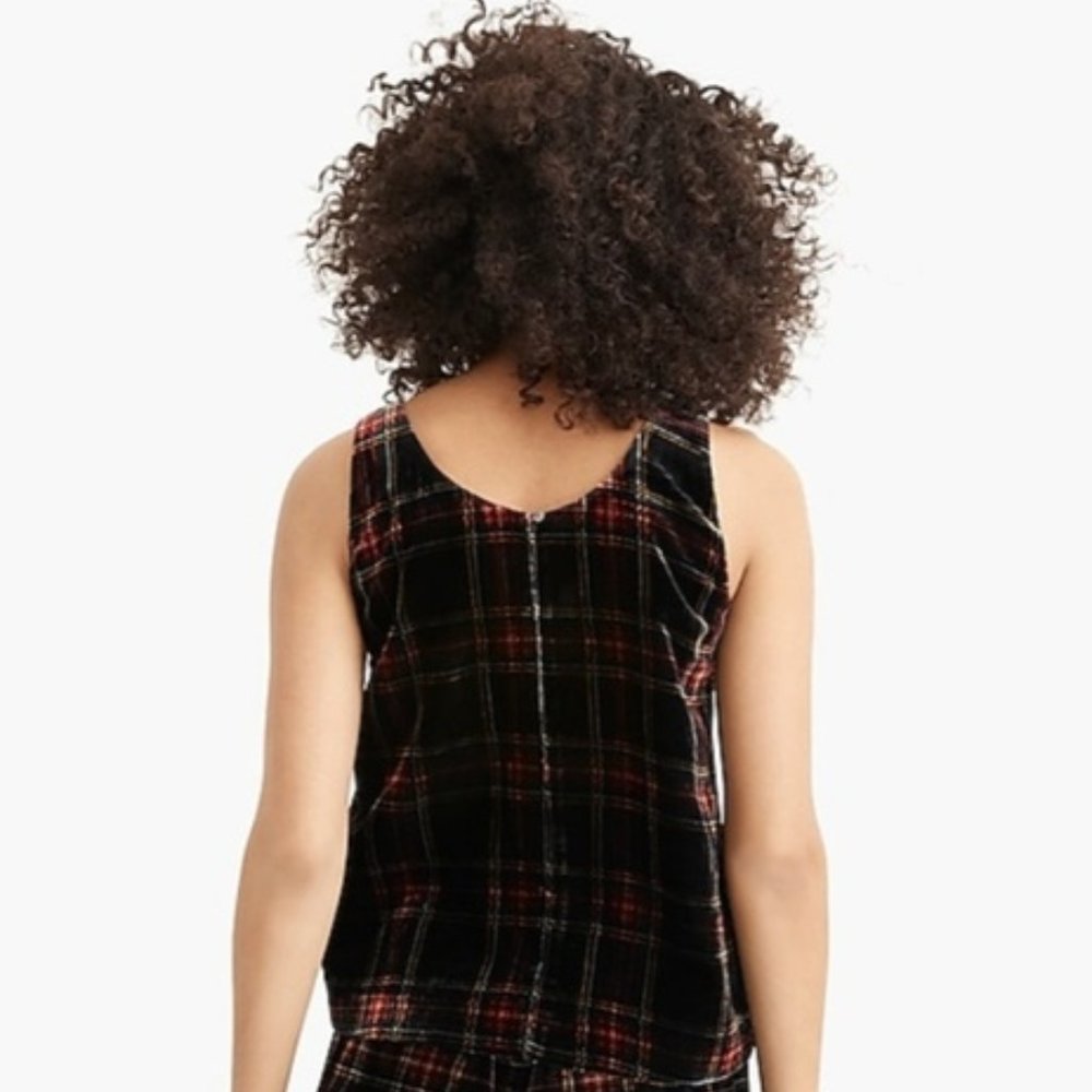 🔥 J. Crew Velvet Tank Top in Stewart Tartan - Picture 5 of 6